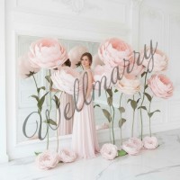 Ростовой цветок из бумаги "Пион светло-розовый"